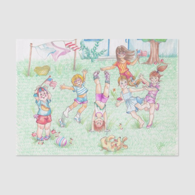 Happy Kid's Art Print 10 x 15 Tissue Paper (Front)