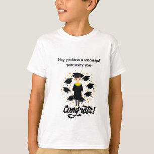 Happy Kids Graduation Silhouette with Bright Vibes T-Shirt