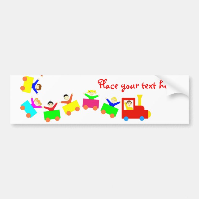 Happy Kids Train Bumper Sticker (Front)