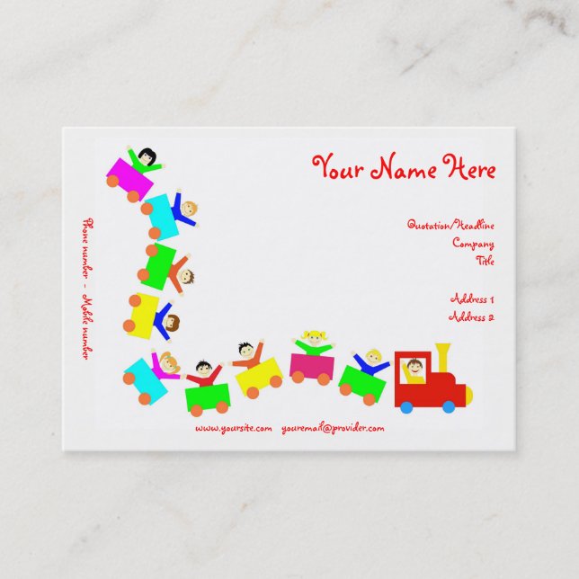Happy Kids Train Business Card (Front)