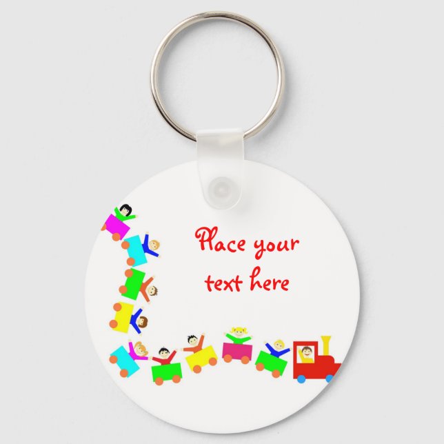 Happy Kids Train Keychain (Front)