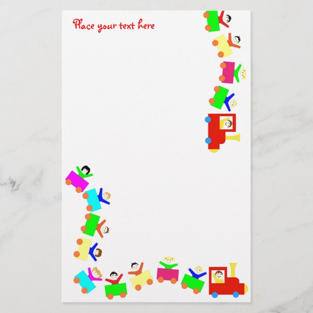Happy Kids Train Stationery (Front)
