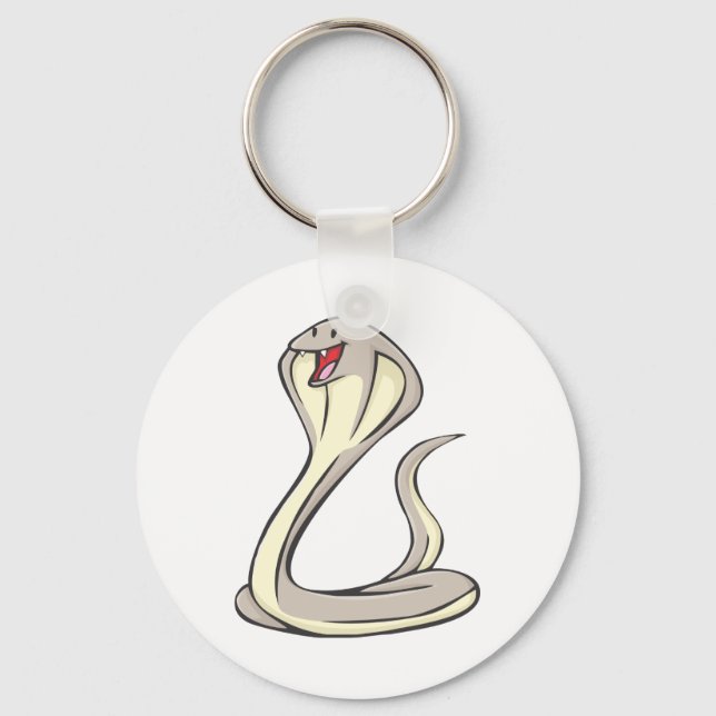 Happy King Cobra Cartoon Keychain (Front)