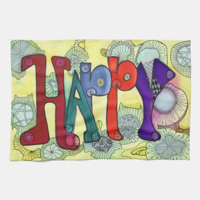 Happy kitchen towel (Horizontal)