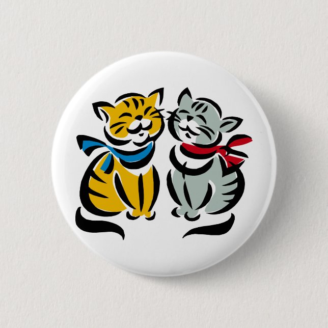 Happy Kittens 2 Inch Round Button (Front)