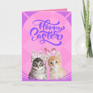 Happy Kittens Lapin de Pâques Carte personnalisée