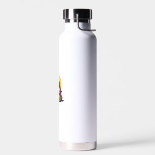 Happy Knight with dog for funny adults and kids Water Bottle