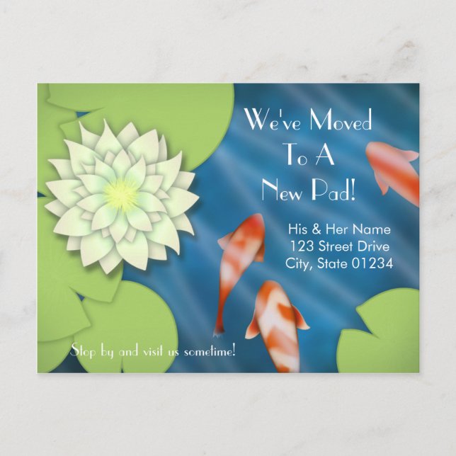 Happy Koi Moving Announcement (Front)