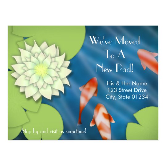 Happy Koi Moving Announcement Postcard