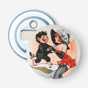 Happy Krampus with Temptress Vintage Christmas Bottle Opener