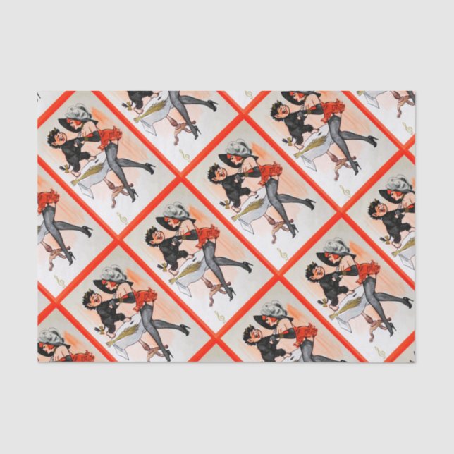 Happy Krampus with Temptress Vintage Christmas Tissue Paper (Front)