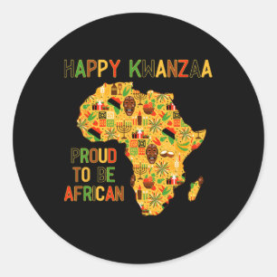 Happy Kwanzaa Africa Map 7 Principles Celebration Classic Round Sticker