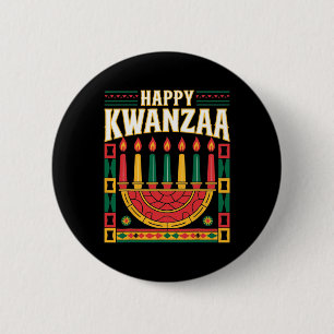 Happy Kwanzaa - African American Family Matching P 2 Inch Round Button