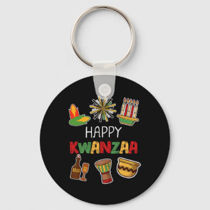 Happy Kwanzaa African American Holiday Keychain