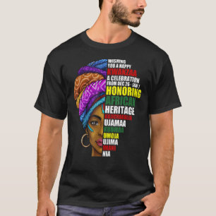 Happy Kwanzaa African Woman Celebration Kwanzaa Co T-Shirt