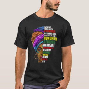 Happy Kwanzaa African Woman Celebration Kwanzaa Co T-Shirt