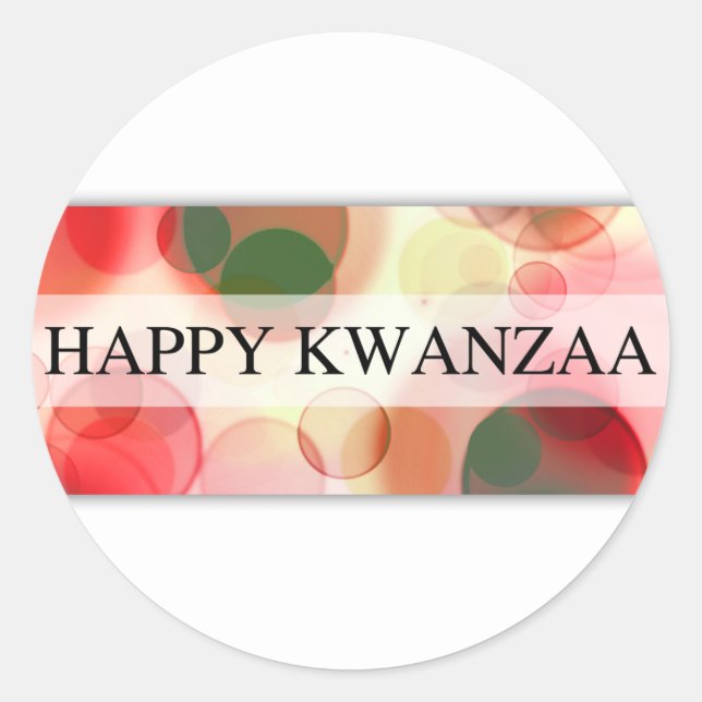 happy kwanzaa (bokeh) classic round sticker (Front)