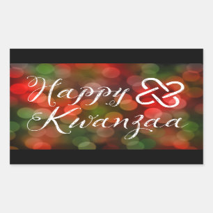 Happy Kwanzaa Bokeh Umoja Lights Sticker