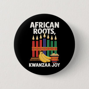 Happy Kwanzaa Candles Africa Holiday African Ameri 2 Inch Round Button