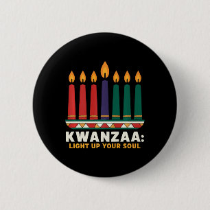 Happy Kwanzaa Candles Africa Holiday African Ameri 2 Inch Round Button