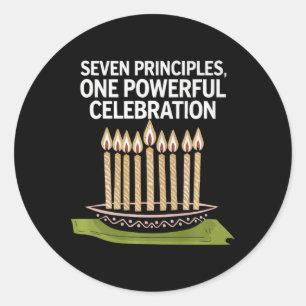 Happy Kwanzaa Candles Africa Holiday African Ameri Classic Round Sticker