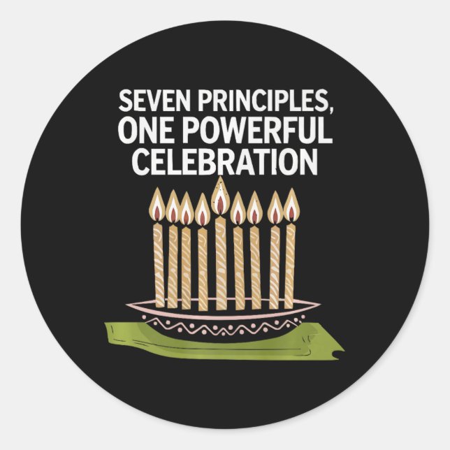 Happy Kwanzaa Candles Africa Holiday African Ameri Classic Round Sticker (Front)
