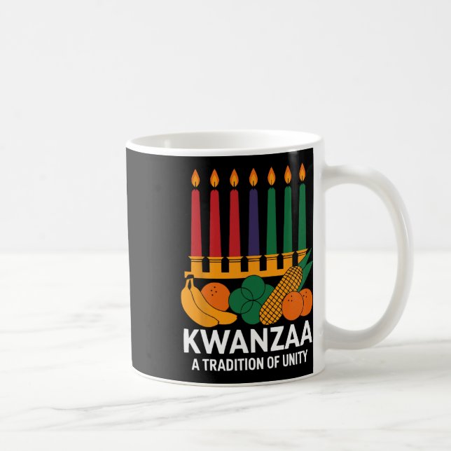Happy Kwanzaa Candles Africa Holiday African Ameri Coffee Mug (Right)