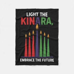 Happy Kwanzaa Candles Africa Holiday African Ameri Fleece Blanket