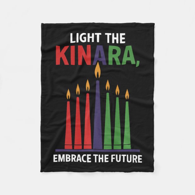 Happy Kwanzaa Candles Africa Holiday African Ameri Fleece Blanket (Front)