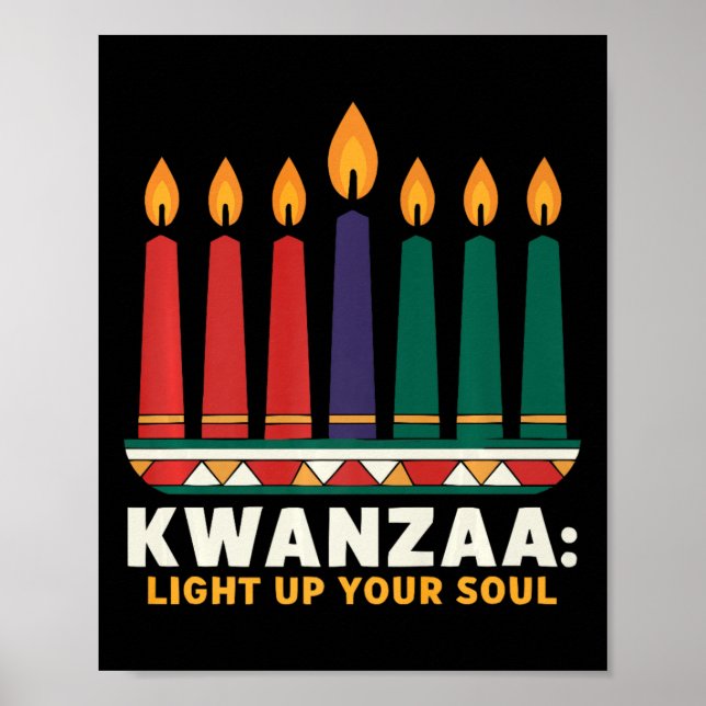 Happy Kwanzaa Candles Africa Holiday African Ameri Poster (Front)