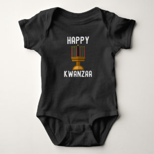 Happy Kwanzaa Candles african american black histo Baby Bodysuit