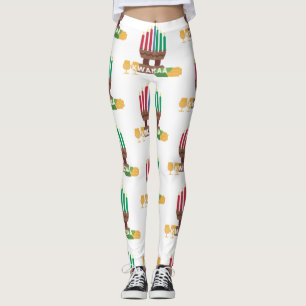 happy kwanzaa candles leggings