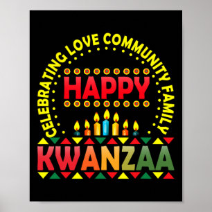 Happy Kwanzaa Celebrating Love Kinara Christmas Af Poster