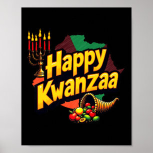 Happy Kwanzaa Christmas Afro-american Happy Kwanza Poster