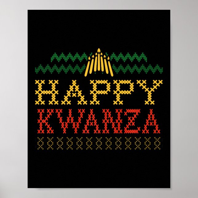 Happy Kwanzaa Christmas Black Heritage Holiday Men Poster (Front)