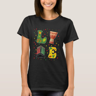 Happy Kwanzaa Drum Kinara Seven Candles Africa Cel T-Shirt