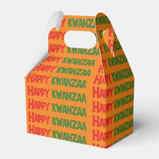 Happy Kwanzaa Greeting Favor Box (Front Side)