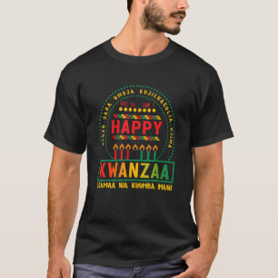 Happy Kwanzaa Kinara Candles African American T-Shirt