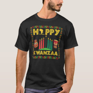 Happy Kwanzaa Kinara Candles Principles African Am T-Shirt