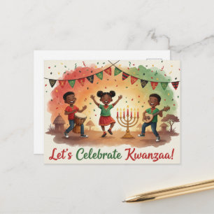 Happy Kwanzaa Kinara Postcard