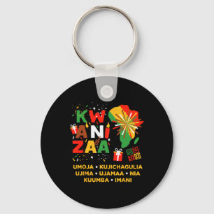 Happy Kwanzaa Kinara Seven Candles Principles Of K Keychain
