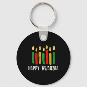 Happy Kwanzaa Kinara Seven Candles Principles Of K Keychain
