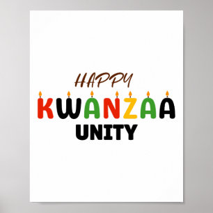 Happy Kwanzaa Kinara-seven Principles Of Kwanzaa U Poster