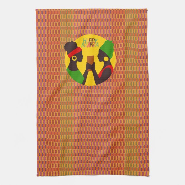 Happy Kwanzaa Kitchen Towel (Vertical)