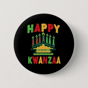 Happy Kwanzaa Kwanzaa Candles Kinara Pan African H 2 Inch Round Button