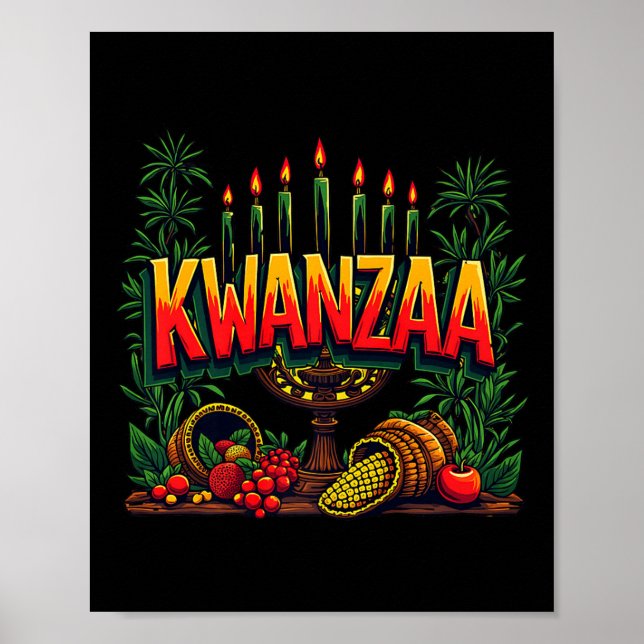 Happy Kwanzaa Mens Christmas Afro-american Happy K Poster (Front)