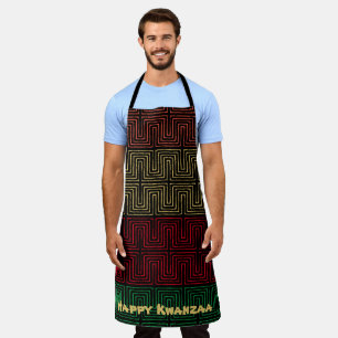 Happy Kwanzaa Mud Cloth Apron