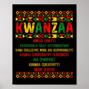 Happy Kwanzaa Pajama Kinara Principles Candles Pan Poster