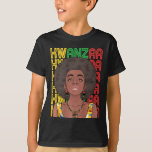 Happy Kwanzaa Pan African Pride Black Woman Seven T-Shirt