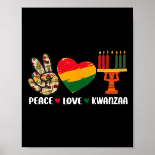 Happy Kwanzaa Peace Love Kwanzaa African American Poster